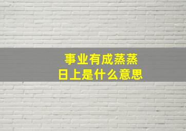 事业有成蒸蒸日上是什么意思