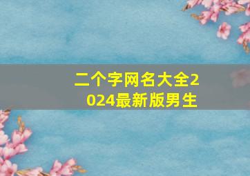 二个字网名大全2024最新版男生