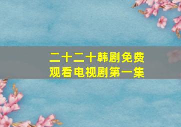 二十二十韩剧免费观看电视剧第一集