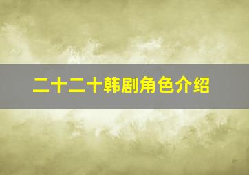 二十二十韩剧角色介绍