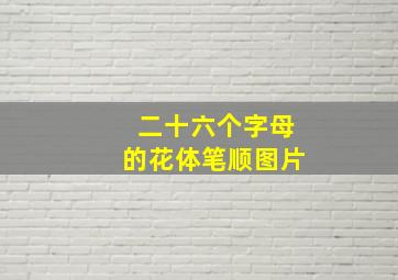 二十六个字母的花体笔顺图片