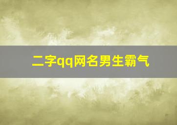 二字qq网名男生霸气