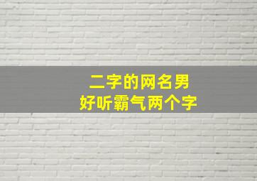 二字的网名男好听霸气两个字