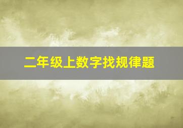 二年级上数字找规律题