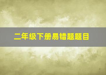 二年级下册易错题题目