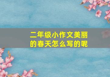 二年级小作文美丽的春天怎么写的呢