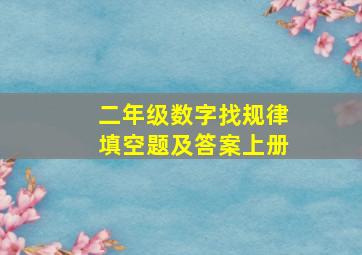 二年级数字找规律填空题及答案上册