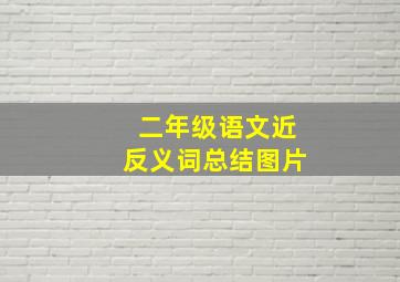 二年级语文近反义词总结图片