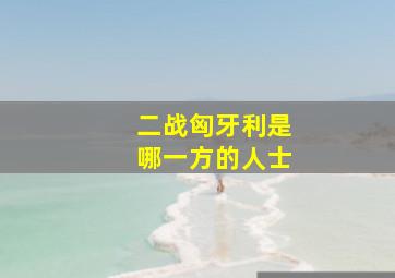 二战匈牙利是哪一方的人士