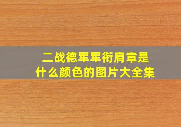 二战德军军衔肩章是什么颜色的图片大全集