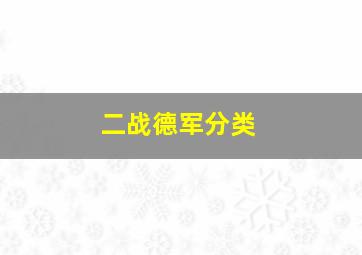 二战德军分类