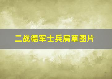 二战德军士兵肩章图片