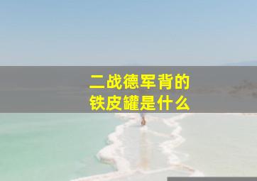 二战德军背的铁皮罐是什么