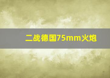 二战德国75mm火炮