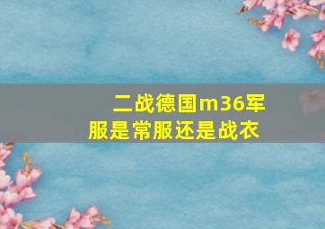 二战德国m36军服是常服还是战衣