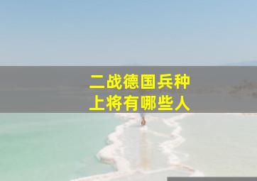 二战德国兵种上将有哪些人