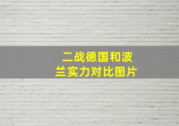 二战德国和波兰实力对比图片