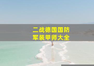 二战德国国防军装甲师大全