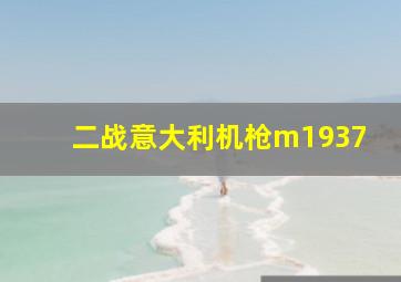 二战意大利机枪m1937