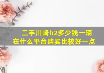 二手川崎h2多少钱一辆在什么平台购买比较好一点