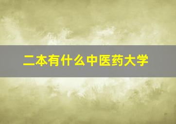 二本有什么中医药大学