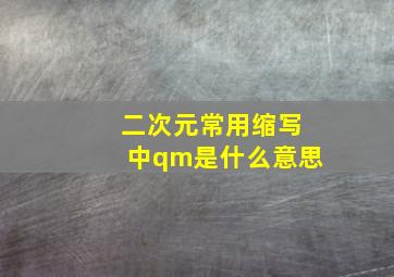 二次元常用缩写中qm是什么意思