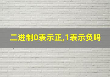 二进制0表示正,1表示负吗