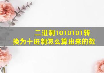 二进制1010101转换为十进制怎么算出来的数