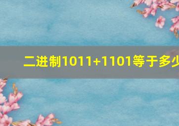 二进制1011+1101等于多少