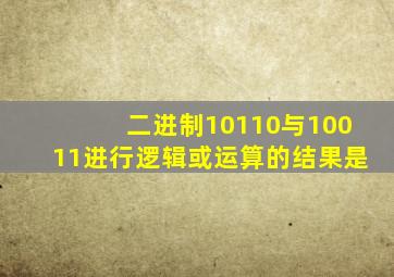 二进制10110与10011进行逻辑或运算的结果是