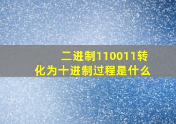 二进制110011转化为十进制过程是什么