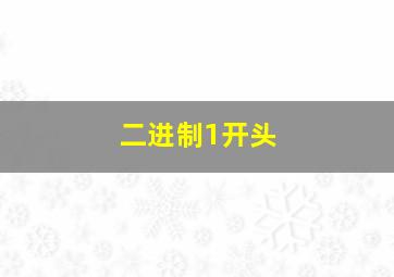 二进制1开头