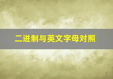 二进制与英文字母对照