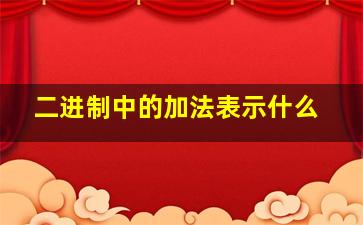 二进制中的加法表示什么