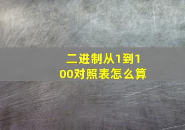 二进制从1到100对照表怎么算