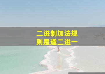 二进制加法规则是逢二进一