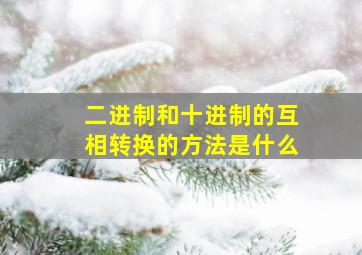 二进制和十进制的互相转换的方法是什么