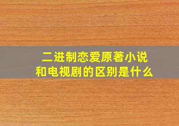 二进制恋爱原著小说和电视剧的区别是什么