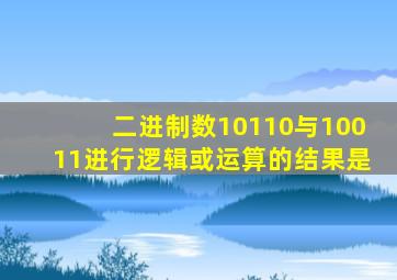 二进制数10110与10011进行逻辑或运算的结果是