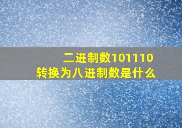 二进制数101110转换为八进制数是什么