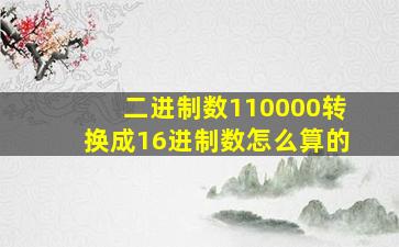 二进制数110000转换成16进制数怎么算的