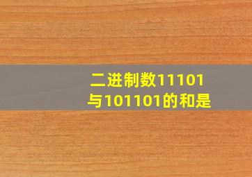 二进制数11101与101101的和是