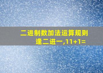 二进制数加法运算规则逢二进一,11+1=