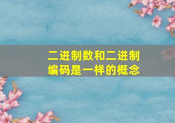 二进制数和二进制编码是一样的概念