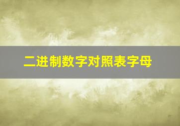 二进制数字对照表字母