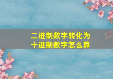 二进制数字转化为十进制数字怎么算