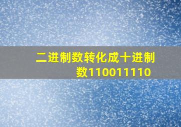 二进制数转化成十进制数110011110