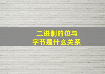 二进制的位与字节是什么关系