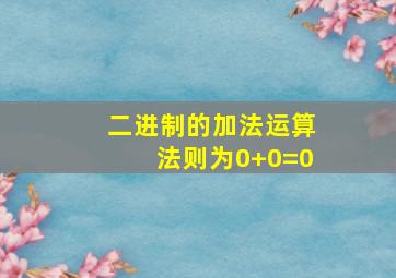 二进制的加法运算法则为0+0=0