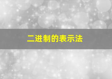 二进制的表示法